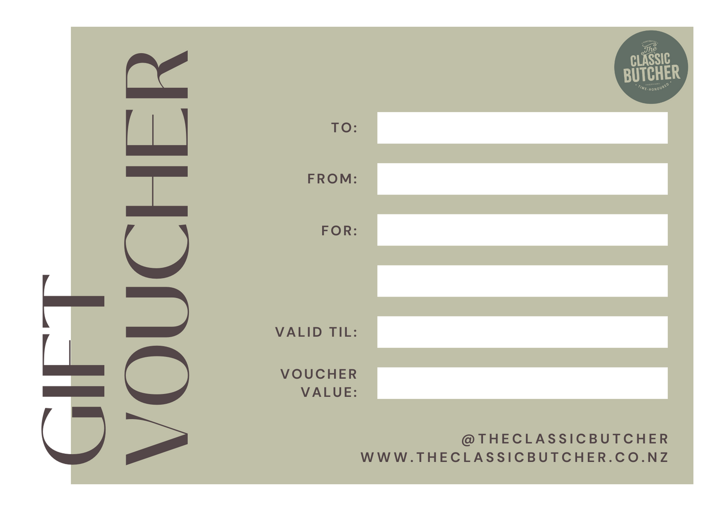 The Classic Butcher Gift Card